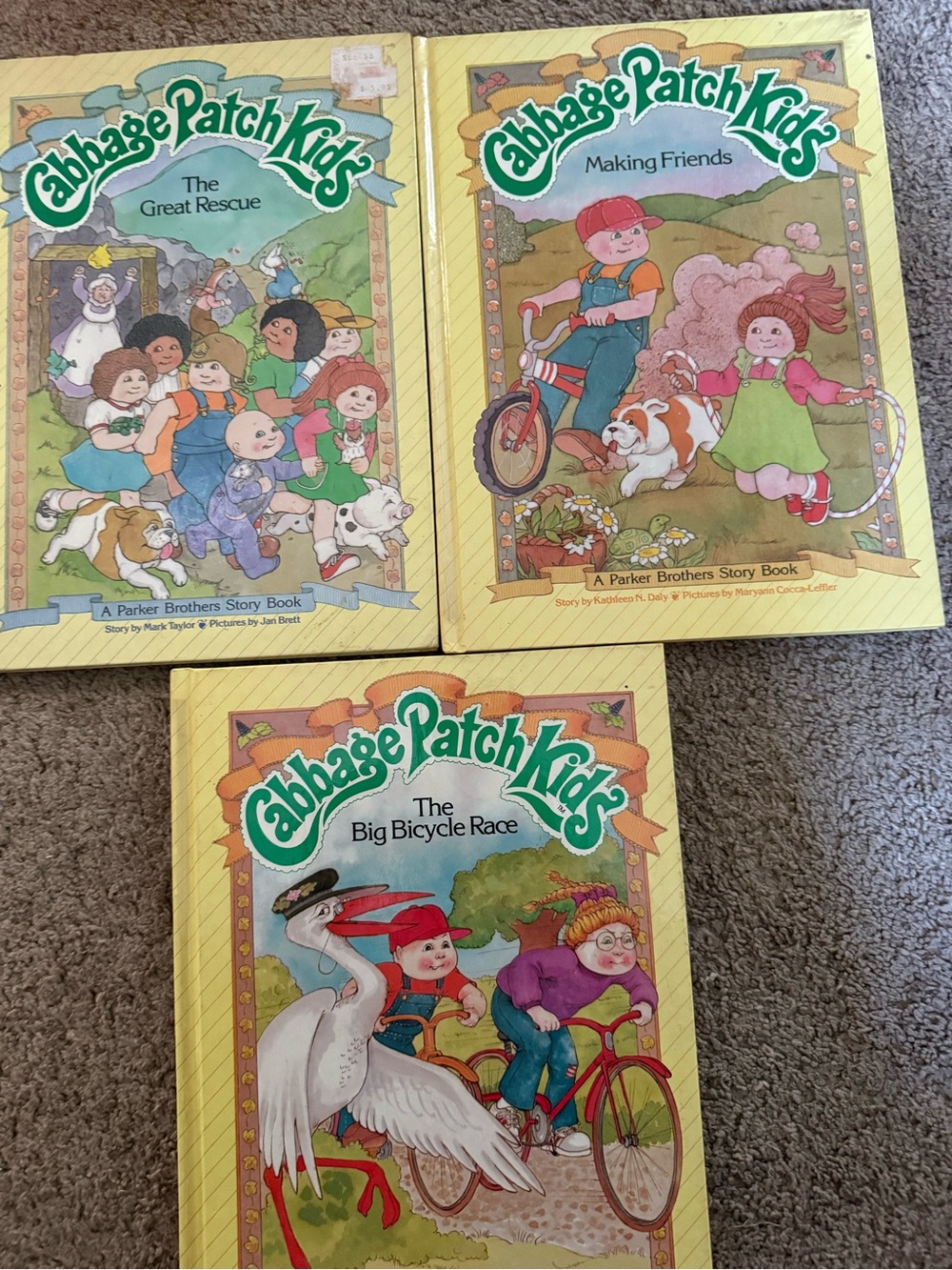 Vintage lot of 3 Cabbage Patch Kidd Story Books - 1984 editions